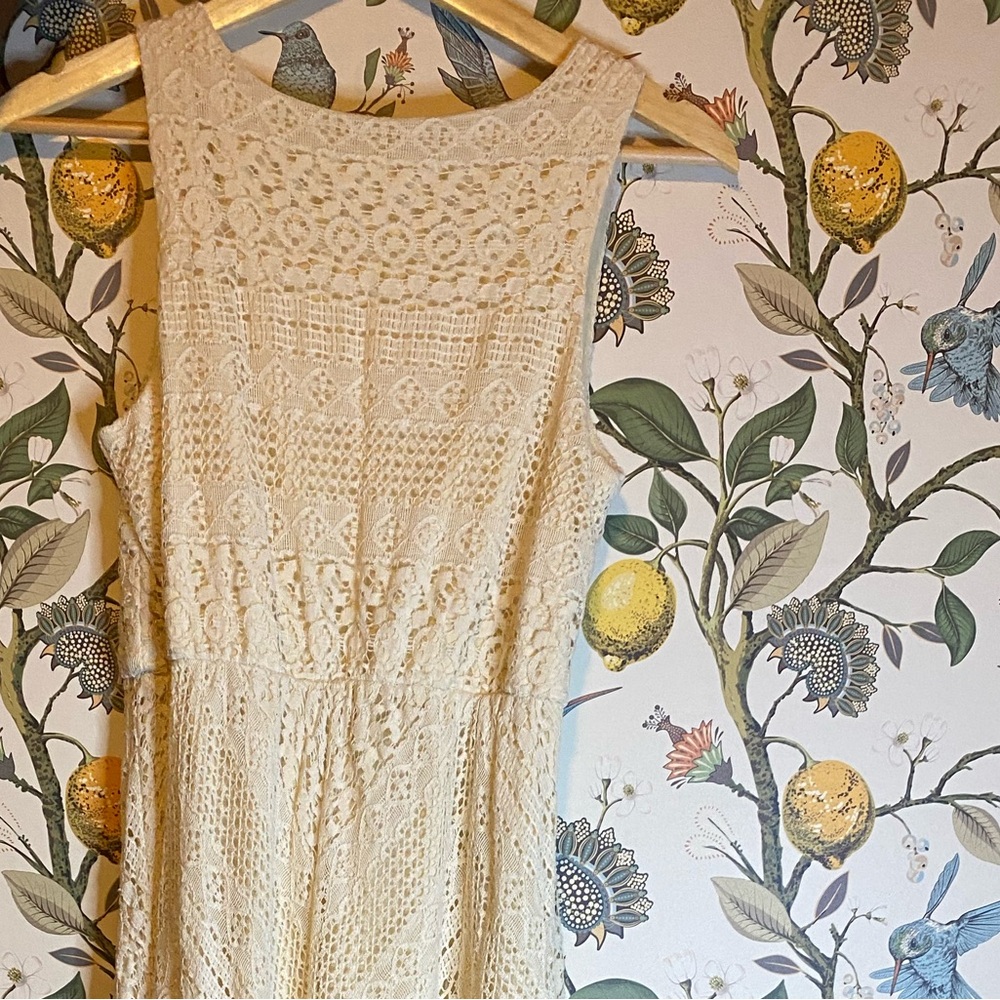 Elegant Cream Lace Dress - Picture 2 of 5